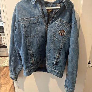 Harley-Davidson Blue Denim Jacket with Logo Patch